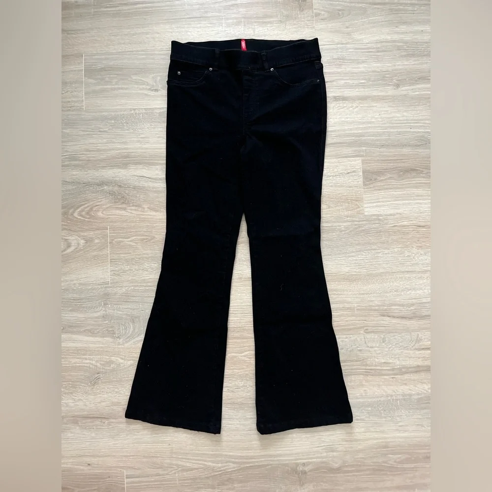 SPANX Black Flare Women's Jeans Obsidian Rinse - Size Large - Picture 2 of 7